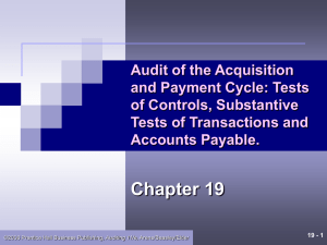 Audit of the Acquisition and Payment Cycle