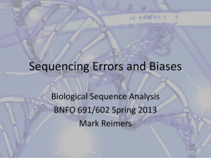 Sequencing Errors and Biases