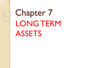 Chapter Seven - Long Term Assets