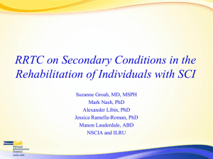 RRTC on Secondary Conditions in the Rehabilitation of Individuals