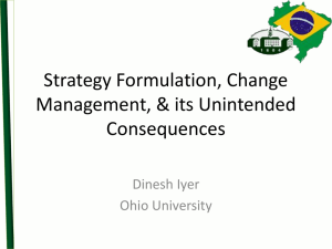 Strategy Formulation, Change Management