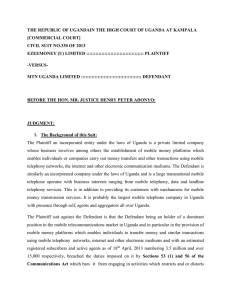 THE REPUBLIC OF UGANDAIN THE HIGH COURT OF UGANDA