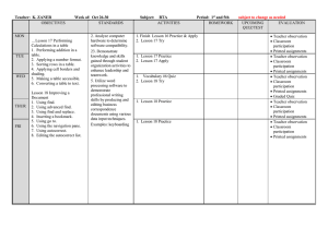 Teacher: K. ZANER Week of: Oct 26-30 Subject: BTA Period: 1st and