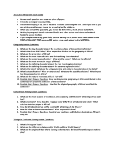 2013-2014 Africa Unit Study Guide Answer each question on a