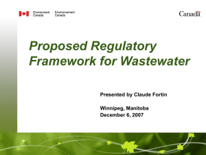 A. Wastewater effluent regulations under the Fisheries Act