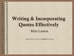 Integrating Quotes Powerpoint