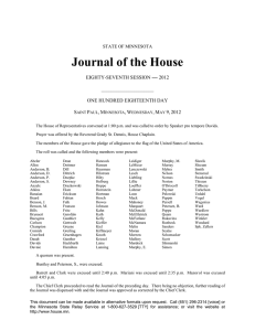 Journal of the House - Minnesota House of Representatives