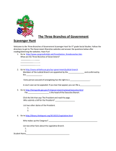 3 Branches of Government Webquest