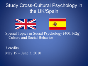 Study Cross-Cultural Psychology in the UK/Spain