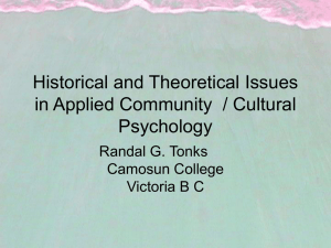 Historical and theoretical Issues in Applied Community / Cultural
