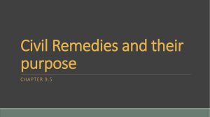 Civil Remedies and their purpose