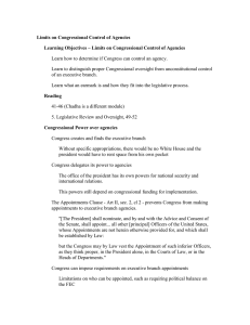 Module 03 – Limits on Congressional Control of Agencies