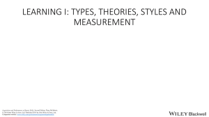 learning i: types, theories, styles and measurement