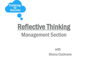 Reflective Thinking Stage 4 With Shona Cochrane
