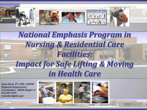 OSHA's National Emphasis Program for Ergonomics in Nursing