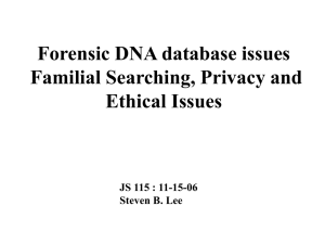 JS 115 11-15-06 Forensic DNA Database Issues