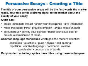 Titles and intros persuasive writing