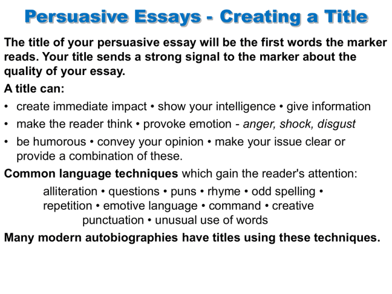 great persuasive essays
