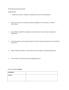 ch 18 The Economic Policy Homework