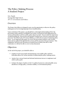 The Policy-Making Process: A Student Project