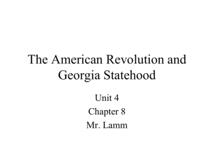 The American Revolution and Georgia Statehood