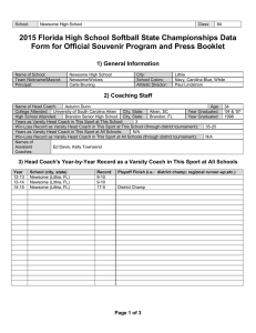 2015 Florida High School Softball State Championships Data Form