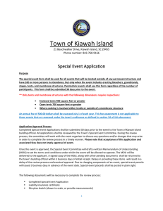 Special Event Form - Town of Kiawah Island