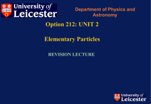 212 Particle Physics Revision lecture