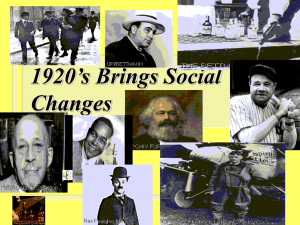 1920's Brings Social Changes