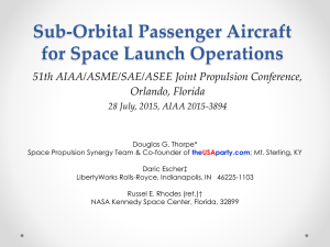 Sub-Orbital Passenger Aircraft for Space Launch Operations