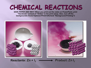 Chemical Reactions - Solon City Schools
