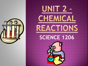 UNIT 2 * CHEMICAL REACTIONS