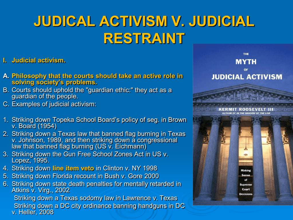 Реферат: Judicial Activism Vs Judicial Restraint Essay Research