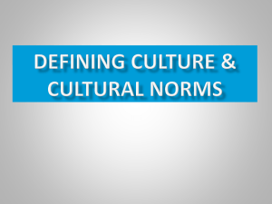 “Culture” & “Cultural norms”