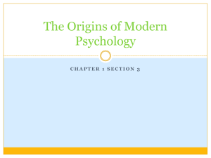 The Origins of Modern Psychology