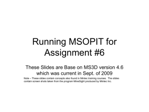 Inputing MSOPIT Screens