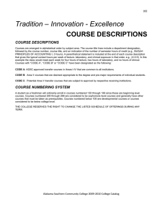 Tradition – Innovation - Excellence COURSE