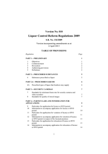 Liquor Control Reform Regulations 2009