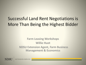 Successful Land Rent Negotiations is More Than Being the Highest