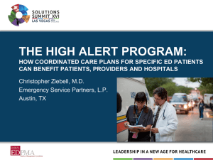 The High Alert Program: How Coordinated Care Plans for Specific