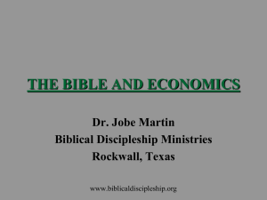 Economics - Biblical Discipleship Ministries