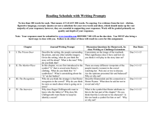 Reading Schedule with Writing Prompts