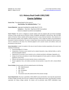 US History-Dual Credit-1301/1302 Course Syllabus