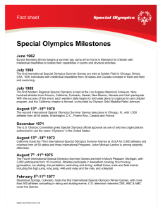 Special Olympics Milestones