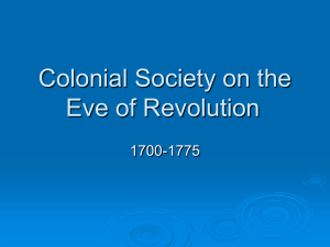 American Colonial Society 1700-1775