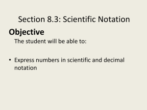 Scientific Notation - Mr. Gonzalez