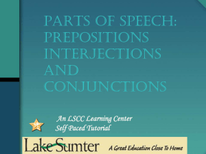 parts of speech prep and conj