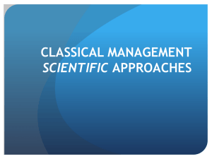 CLASSICAL MANAGEMENT APPROACHES SCIENTIFIC