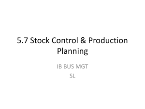 5.7 Stock Control & Production Planning