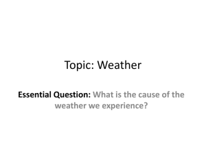 Topic: Weather Essential Question: What is the